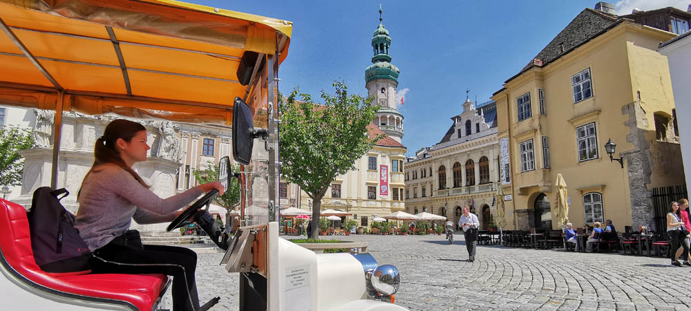 Electric car on the Main square