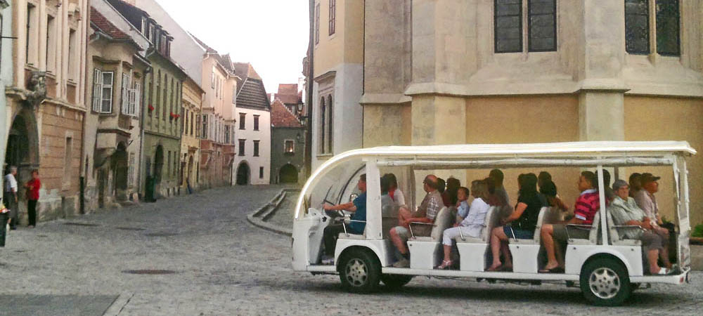 Electric bus running in the olt town of Sopron